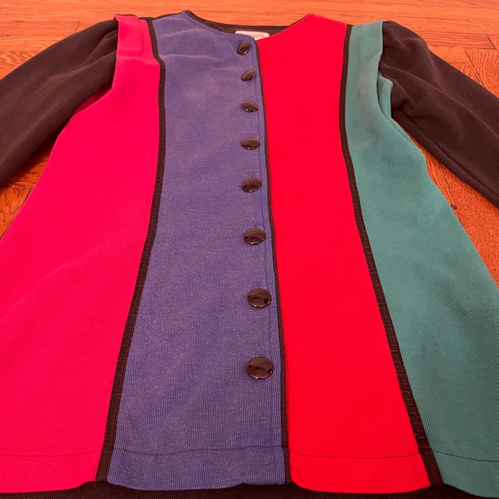 Vintage Multicolor Button-Up Dress - Picture 2 of 6